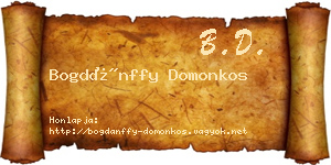 Bogdánffy Domonkos névjegykártya